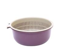 Set scolapasta da Cucinas 2 in 1 con colino, 2 cestelli in plastica riutilizzabili per il lavaggio di frutta e verdura, bacinella di scarico a doppio strato per la miscelazione (l)