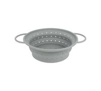 Set scolapasta pieghevole in silicone per alimenti, cestino di scarico pieghevole per spaghetti, verdure, bacche, strumento da cucina compatto, grigio, 28 cm (rosso)