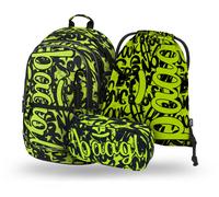 Set scolastico BAAGL Core Lime - zaino, astuccio e sacca