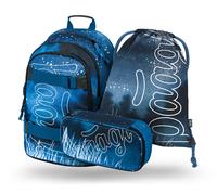 Set scolastico BAAGL Skate Steel: zaino, astuccio e sacca