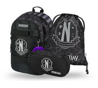 Set scolastico Baagl Wednesday: zaino, astuccio e sacca