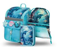 Set scolastico Baagl Zippy Delfino: Cartella, Astuccio, Sacchetto