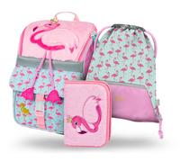 Set scuola Zippy Fenicottero: zaino, astuccio, sacchetto