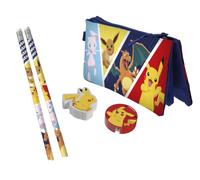 CYPBRANDS Marchi CyP: Pokémon, set di cancelleria, astuccio triplo, matite, gomma, temperamatite, multicolore, prodotto ufficiale