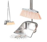 Set scopa e - Manico in metallo di alta qualità, spazzatrice per pavimenti multisuperficie, robusta impugnatura antiscivolo, efficiente raccolta dello sporco | Kit di pulizia compatto per came