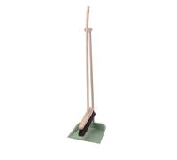 |Set scopa e paletta a manico lungo - spazzola verticale e paletta - utensili in legno e metallo - set di Paletta e Spazzola con Manico Lungo (verde)