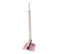 |Set scopa e paletta a manico lungo - spazzola verticale e paletta - utensili in legno e metallo - set di Paletta e Spazzola con Manico Lungo (rosa)