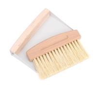 Set Scopa e Paletta da Scrivania, Mini Set Scopa e Paletta in Legno per la Pulizia di Scrivania Letto Auto Gabbia per Animali e Davanzale (Bianco)