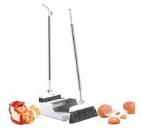 Set Scopa E Raccolta Polvere 3 Pezzi Strumenti Di Pulizia Antiruggine Gadget, Set Scopa E Raccolta Polvere Da Cucina Per Casa Cucina Appartamento Interno Esterno Pavimento Dormitorio