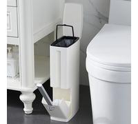 Set Scopino e Cestino per WC Bagno 2 in 1 Salvaspazio PortaScopino e Pattumiera
