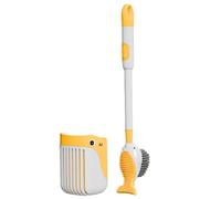 Set scopino e supporto per WC, scopino e supporto per WC Detergente per | Cartone animato per il bagno WC Scopino Scrubber Pulizia prof Giallo