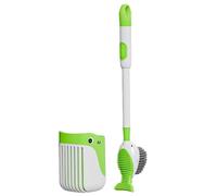 Set scopino e supporto per WC, scopino e supporto per WC Detergente per | Cartone animato per il bagno WC Scopino Scrubber Pulizia prof Verde
