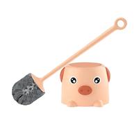 Set scopino e supporto per WC | Set portascopino e supporto per WC con maiale cartone animato - Scrubber a forma di maiale Strumenti per la pulizia a casa 'hotel, Scopino per bagno Scopino Rianpesn