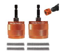 Set scovolini in rame - Spazzola per tubi in metallo per 15 mm e 22 mm | Spazzola per la pulizia dei poli della batteria con 4 spazzole di ricambio - per utensili elettrici, strumento per lu