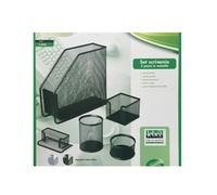 SET SCRIVANIA 5 PEZZI LEBEZ IN RETE DI METALLO SILVER 1430 UFFICIO SCRVANIA