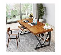 Set scrivania e sedia per computer in legno massello per casa e ufficio, postazione di lavoro per scrittura e lettura, scrivania con cassetto (dimensioni: 140 x 70 x 75 cm) - Design ergonomico per il