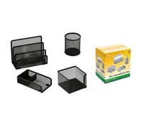 porta penne portaoggetti desk organizer set metallo da scrivania ufficio lebez