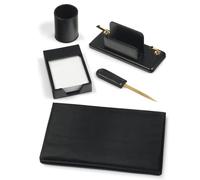 Set Scrivania in Similpelle City Time - 35x50 cm - 119-N (Nero)