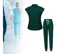 Set scrub uniforme da donna, top e pantaloni lavabili per Beauty Pet Shop