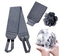 Set scrubber per corpo, scrubber per corpo con doccia - Set asciugamani da bagno 3 pezzi per vasca da bagno e doccia - Guanti da bagno, telo da bagno retrattile, doccia bifacciali per