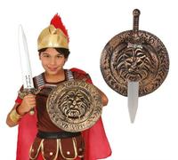 Set scudo romano 31 cm e spada 48 cm da bambino in plastica