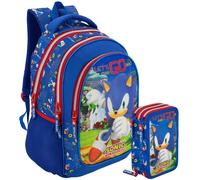 Set Scuola 2 Pezzi Per Sonic Fan Zaino Scuola Elementare Bambino 43cm Ergonomico
