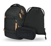 Set Scuola Baagl Skate Max Darkness: Zaino, Astuccio e Sacca