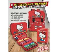 Set Scuola Hello Kitty Completo: Zaino Primary + Astuccio 3 Zip + Diario 2026-27