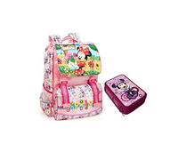 set scuola n.5 minnie zaino + astuccio 3 zip