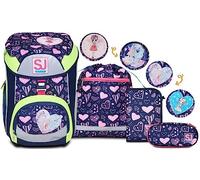 SJ Gang Set Scuola UPDOWN BOX - REFLECTIVE - HEARTLY MIX - Zaino Scuola Multiscomparto Ergonomico + Astuccio Totalmente Accessoriato + Portapenne Scuola con Organizer Interno + Sacca Sportiva