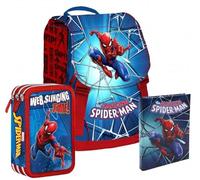 Set Scuola Spiderman - Zaino 40x28x13cm, Astuccio Completo con Materiale, Diario 12 Mesi Non Datato - Kit Scuola Elementare Bambini