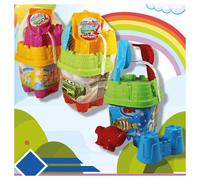 SET SECCHIELLO DA SPIAGGIA VARIE GRAFICHE ASSORTITE CON ACCESSORI MARE QUADRATO