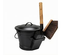 Set Secchio, Paletta e Spazzola Setole Dense Secchio Cenere con Coperchio