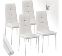 Set sedie sala pranzo acciaio imbottite rivestimento ecopelle schienale alto