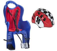 Set seggiolino posteriore Bingo bici con caschetto ciclo per bambino rosso e bianco
