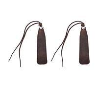 Set segnalibri in pelle, ferma pagine fatti a mano in stile retrò con nappa, pennarelli in pelle premium per amanti dei libri, elementi essenziali per la lettura, set da 2 pezzi (Marrone scuro)