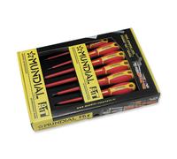 SET SERIE 7PZ CACCIAVITI GIRAVITI ISOLATI 1000V VDE A TAGLIO E A CROCE MUNDIAL