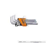 SERIE DI 8 CHIAVI MASCHIO ESAGONALE PIEGATE TIPO LUNGO CROMATE ART. 96LC/SC8