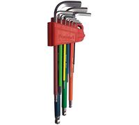 'Set serie chiavi Esagonali con punta diamante. Brugola con Pallino. Utilizzabili oblique. Extralunghe 9pezzi. Esagono numero 1,5 2 2,5 3 4 5 6 8 10. Impugnatura antiscivolo