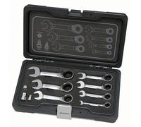 SET SERIE MINI CHIAVI COMBINATE CRICCHETTO CORTE CURVE PROFESSIONALI VALIGETTA