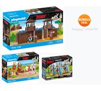 Set serie Playmobil Asterix 71542 Camp e 71543 Carrello e 70934 Soldato NUOVO