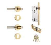 Set serratura for porta in ottone acrilico stile moderno, leva interna for camera da letto e bagno, doppie porte in legno, passaggio fittizio for la privacy(ACR-PVD)