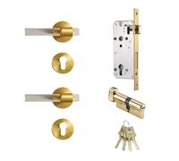 Set serratura for porta in ottone acrilico stile moderno, leva interna for camera da letto e bagno, doppie porte in legno, passaggio fittizio for la privacy(ACR-SB)