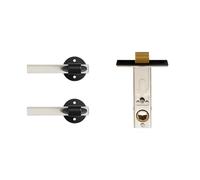 Set serratura for porta in ottone acrilico stile moderno, leva interna for camera da letto e bagno, doppie porte in legno, passaggio fittizio for la privacy(Privacy-QBCF)