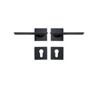 Set serratura for porta in ottone, finitura moderna nera, leva interna for camera da letto e bagno, doppie porte in legno, maniglia finta(Dummy-QBCF)