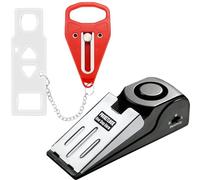 Set serratura portatile + allarme fermaporta - Kit di sicurezza da viaggio per camere d'albergo, casa, dormitorio e appartamenti - PocketLock (rosso, serratura + allarme)