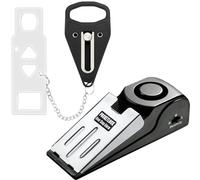 Set serratura portatile + allarme fermaporta - Kit di sicurezza da viaggio per camere d'albergo, casa, dormitorio e appartamenti - PocketLock (nero, serratura + allarme)