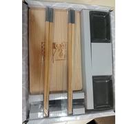 H&h sushi box 10 pezzi in sushi ardesia e bambu' 14x30cm