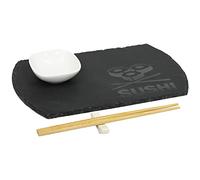 SET SERVIZIO SUSHI PIATTO ARDESIA CON ACCESSORI Pz 4