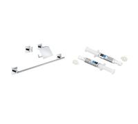 Set set di accessori 3 in 1 Grohe Start Cube 41124000, colla Grohe 41128000